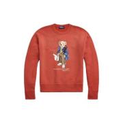 Iconische Beer Fleece Sweatshirt Polo Ralph Lauren , Red , Dames