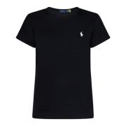 Kliek Zwart Katoenen T-shirt met Pony Borduursel Polo Ralph Lauren , B...