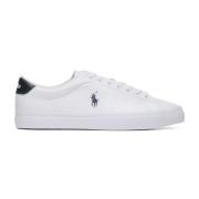 Premium Leren Lage Top Vetersneakers Polo Ralph Lauren , White , Heren