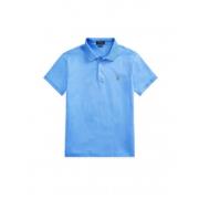 Klassieke Slim Fit Pima Katoenen Polo Polo Ralph Lauren , Blue , Heren