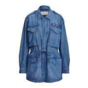 Denim militair geïnspireerde surplus jas Polo Ralph Lauren , Blue , Da...