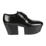 Leren Platform Loafers Prada , Black , Dames
