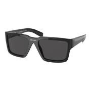 Rechthoekige zonnebril - Zwart Prada , Black , Heren