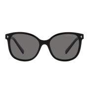 Gepolariseerde vierkante zonnebril Prada , Black , Unisex