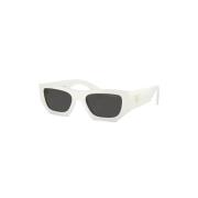 Witte Sungles met Originele Accessoires Prada , White , Unisex