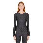 Sportieve T7 Bodysuit met Mesh Panelen Puma , Black , Dames