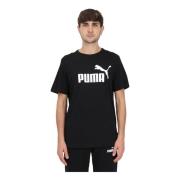 Zwart Logo T-shirt Puma , Black , Heren