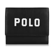 Klassieke Zwarte Leren Portemonnee Ralph Lauren , Black , Dames