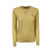 Gele Sweaters met Girocollo Trecce Ralph Lauren , Yellow , Dames
