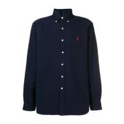 Navy Katoenen Overhemd met Lange Mouwen Ralph Lauren , Blue , Heren