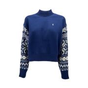 Blauw en wit Noors patroon trui voor vrouwen Ralph Lauren , Blue , Dam...
