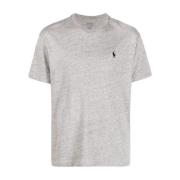 Geborduurd Custom Slim Fit Katoenen T-Shirt Ralph Lauren , Gray , Here...