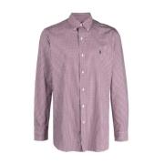 Stretch Overhemd met Micro-Patroon Ralph Lauren , Purple , Heren