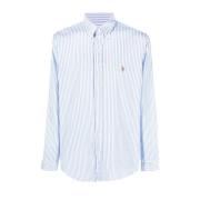 Blauw Button-Down Overhemd met Geborduurd Logo Ralph Lauren , Blue , H...