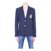 Dames Knoopsluiting Logo Jas Ralph Lauren , Blue , Dames