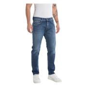 Slim-Fit Denim Jeans voor Heren Replay , Blue , Heren
