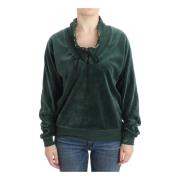 Groene Velvet Zip-Through Sweater Roberto Cavalli , Green , Dames