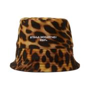 Leopard Print Bucket Hat Stella McCartney , Brown , Dames