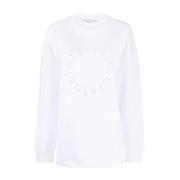 Wit Rhinestone Logo Sweatshirt Stella McCartney , White , Dames