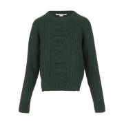 Stijlvolle Ronde Hals Gebreide Trui Stella McCartney , Green , Dames