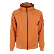 Winddichte jas met elastische capuchon en ritssluiting Stone Island , ...