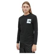 Langarm T-shirt met Logo Print The North Face , Black , Heren