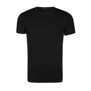 Zwart stretch katoenen T-shirt Tom Ford , Black , Heren