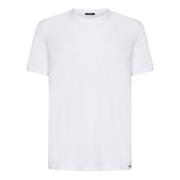 Wit Geribbeld Crewneck T-Shirt voor Heren Tom Ford , White , Heren