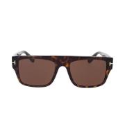 Rechthoekige zonnebril - Klassieke stijl Tom Ford , Brown , Unisex