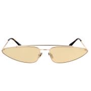 Geometrische metalen zonnebril met spiegelende bruine glazen Tom Ford ...