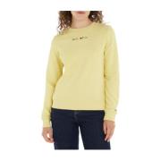 Gele Sweatshirt Tommy Jeans Tommy Hilfiger , Yellow , Dames