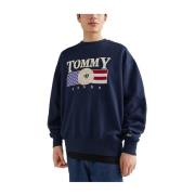 Boxy Luxe Sweatshirt Tommy Jeans Tommy Hilfiger , Blue , Heren