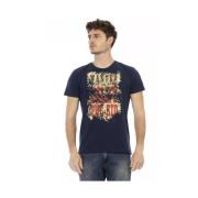 Action Blue Ronde Hals T-Shirt Trussardi , Blue , Heren