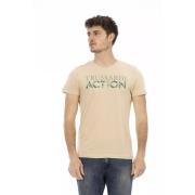 Beige Katoenen T-shirt met Voorkant Print Trussardi , Beige , Heren