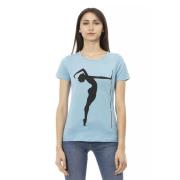 Action Lichtblauw Katoenen T-shirt Trussardi , Blue , Dames