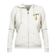 Sport Hoodie met Logo Print Trussardi , Gray , Dames