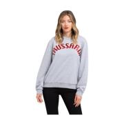 Grijze Katoenen Oversized Sweatshirt Trussardi , Gray , Dames