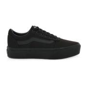 Sporty 3D Print Platform Sneakers Vans , Black , Dames