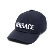 Blauwe hoeden Versace , Blue , Heren