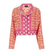 Bedrukte zijden shirt Versace , Multicolor , Dames