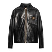 Leren jas Versace , Black , Heren