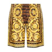 Zijden Bermuda shorts Versace , Yellow , Heren