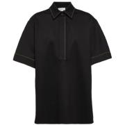 Zwarte Jersey Polo Shirt Victoria Beckham , Black , Dames