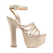 Gouden Strappy Platform Sandalen Vivienne Westwood , Beige , Dames