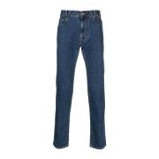 Blauwe VW-Print Tapered-Leg Jeans Vivienne Westwood , Blue , Heren