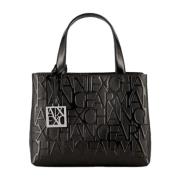 Metalen Logo Winkeltas Armani Exchange , Black , Dames