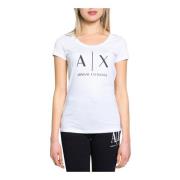 Bedrukt dames T-shirt Armani Exchange , White , Dames