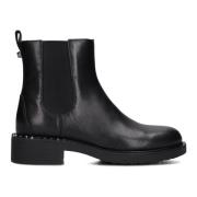 Zwarte Leren Chelsea Bootie met Studs ASH , Black , Dames