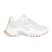 Witte en roze sneakers met groene veters ASH , White , Dames