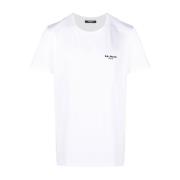 Gab Blanc Flock T-Shirt Balmain , White , Heren